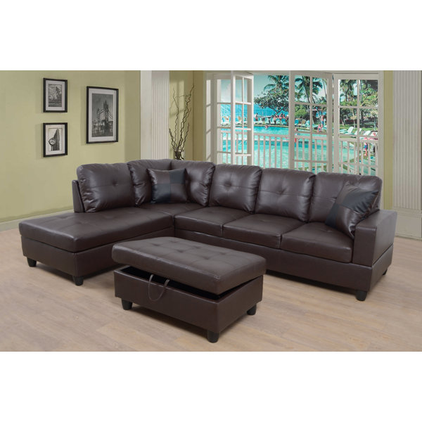 Latitude Run® Vegan Leather Sectional Wayfair Canada